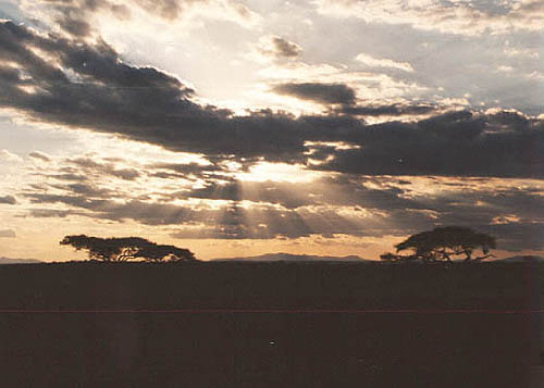 Sunset at Taita Hills game sanctuary near Tsavo National Park Kenya