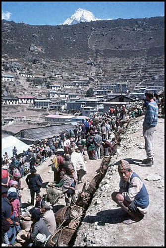 Weekly market day in Namche 