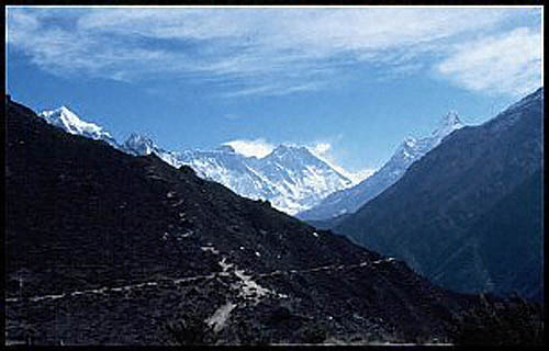 View from the hill above Namche toward the BIG Peaks