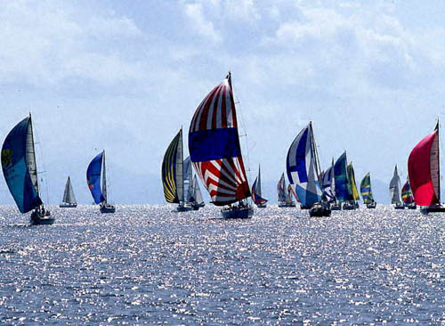 Sailing yachts during the King's Cup Regatta  