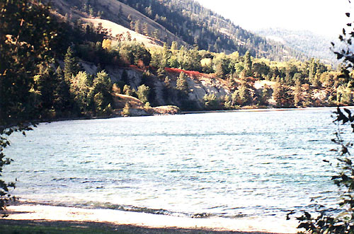Autumn scene of Okanagan Lake Provincial Park near Peachland
