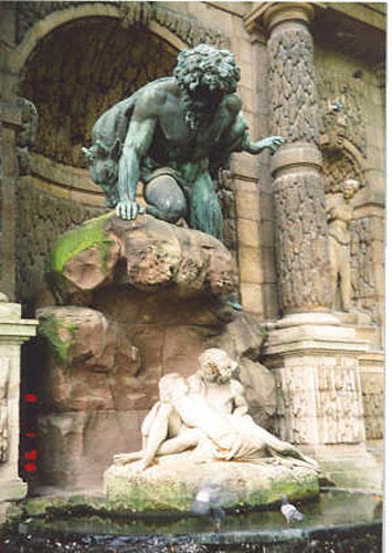This is a detail of a fountain that is next the the Senate building in Jardin du Luxemburg