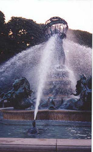 The main statuary in the center is a replica of a piece exhibited in Musee De Orsay, 