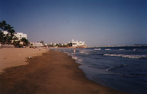 Beach leading to Valentino's nightclub