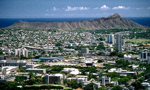 View of Diamond Head from Tantalus Lookout 